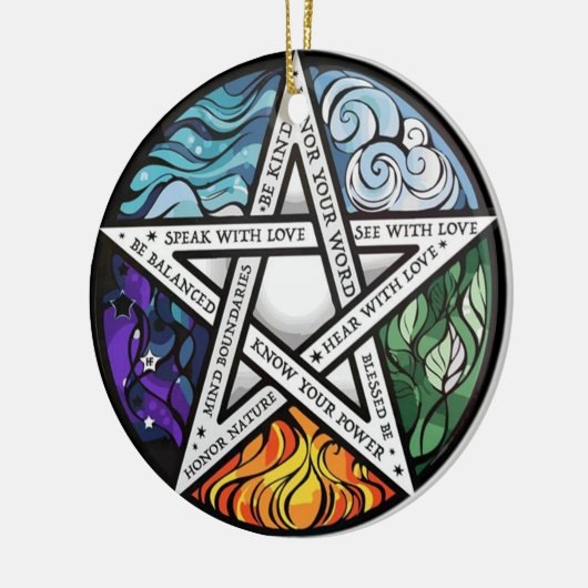 Celtic Wiccan Witch Pagan Witchy Witchcraft Xmas  Keramisch Ornament (Links)