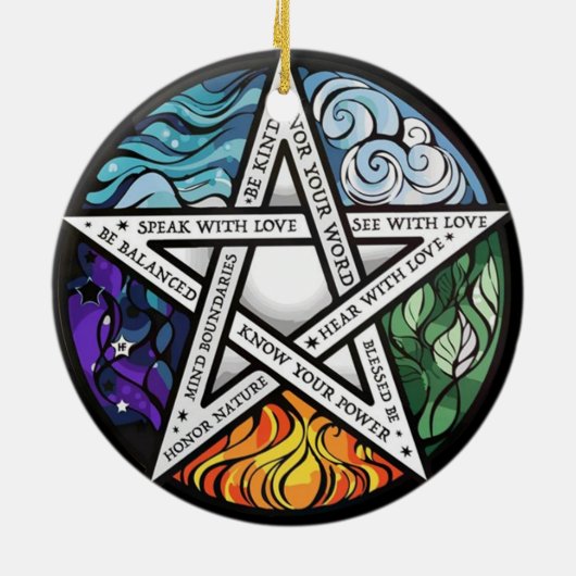 Celtic Wiccan Witch Pagan Witchy Witchcraft Xmas  Keramisch Ornament (Achterkant)