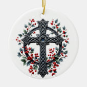 Celtic Winter Cross Christmas Ornament (Voorkant)