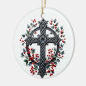 Celtic Winter Cross Christmas Ornament (Links)