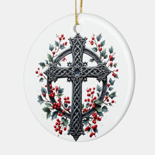 Celtic Winter Cross Christmas Ornament (Links)