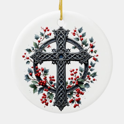 Celtic Winter Cross Christmas Ornament (Achterkant)