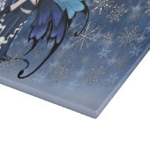 Celtic Winter Moon Fairy Blue Snowflakes Fantasy Snijplank (Hoek)