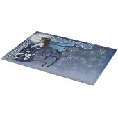 Celtic Winter Moon Fairy Blue Snowflakes Fantasy Snijplank (Hoek)