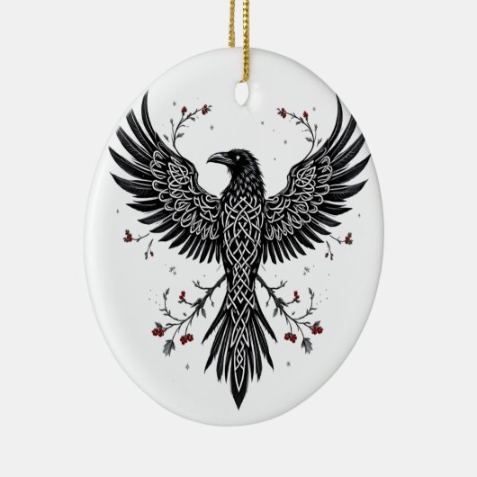 Celtic Winter Raven Christmas Ornament (Rechts)