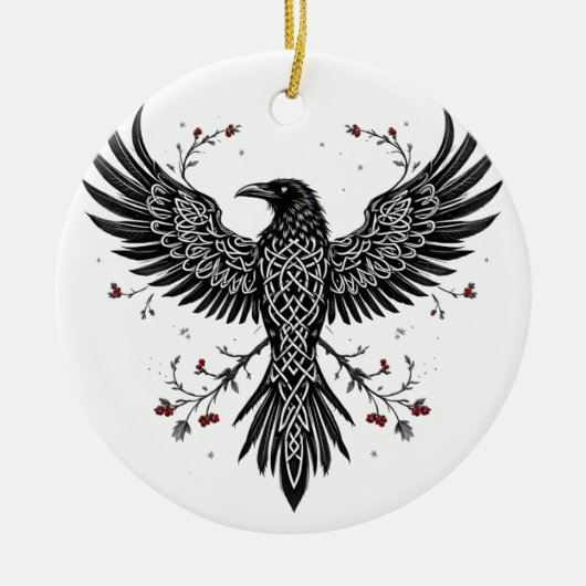 Celtic Winter Raven Christmas Ornament (Voorkant)