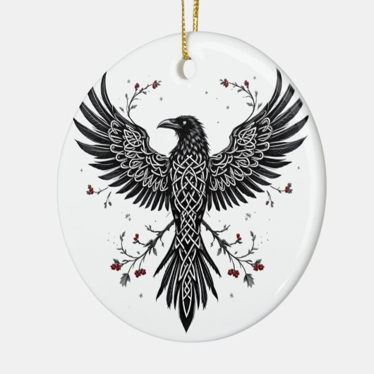 Celtic Winter Raven Christmas Ornament (Links)