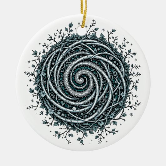 Celtic Winter Spiral Christmas Ornament (Voorkant)