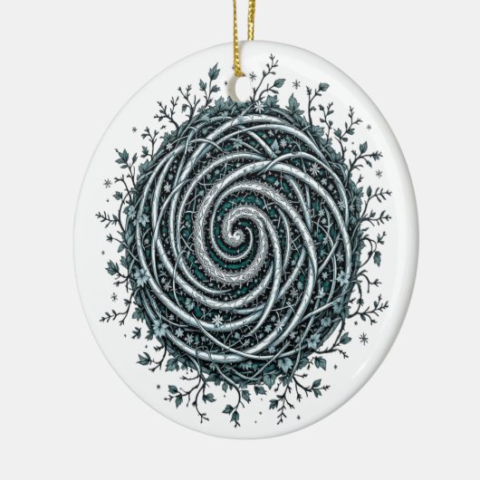 Celtic Winter Spiral Christmas Ornament (Links)
