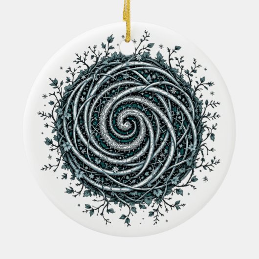 Celtic Winter Spiral Christmas Ornament (Achterkant)