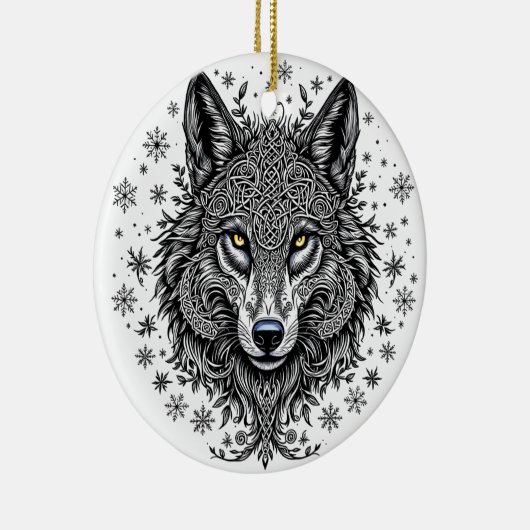 Celtic Winter Wolf Christmas Ornament (Rechts)