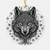 Celtic Winter Wolf Christmas Ornament (Voorkant)