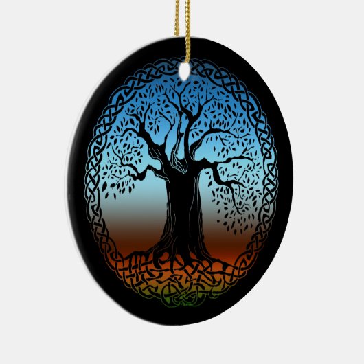 Celtic Wisdom Tree (Earth Version) Keramisch Ornament (Rechts)