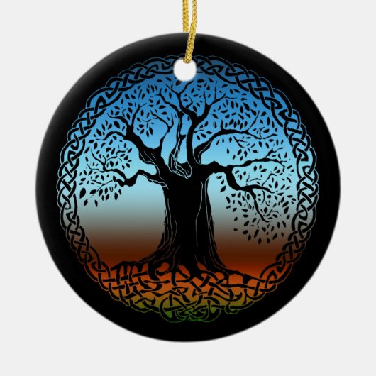 Celtic Wisdom Tree (Earth Version) Keramisch Ornament (Voorkant)