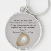 Celtic Witch Hag Stone Protection Spell Grey Sleutelhanger (Voorkant)