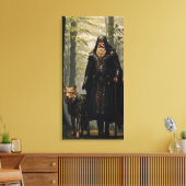 Celtic Wizard en Wolf Canvas Afdrukken (Insitu (Woonkamer))