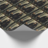 Celtic Wizard en Wolf Canvas Afdrukken Cadeaupapier (Hoek)