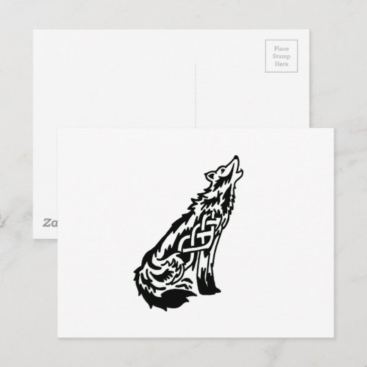 Celtic Wolf Briefkaart (Voorkant / Achterkant)