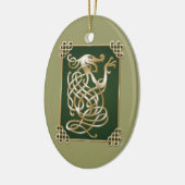 Celtic Wolf - Groene achtergrond Keramisch Ornament (Links)
