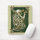 Celtic Wolf - Groene achtergrond Muismat (Met muis)