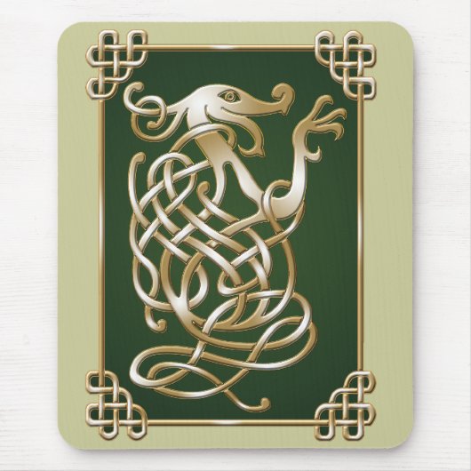 Celtic Wolf - Groene achtergrond Muismat (Voorkant)