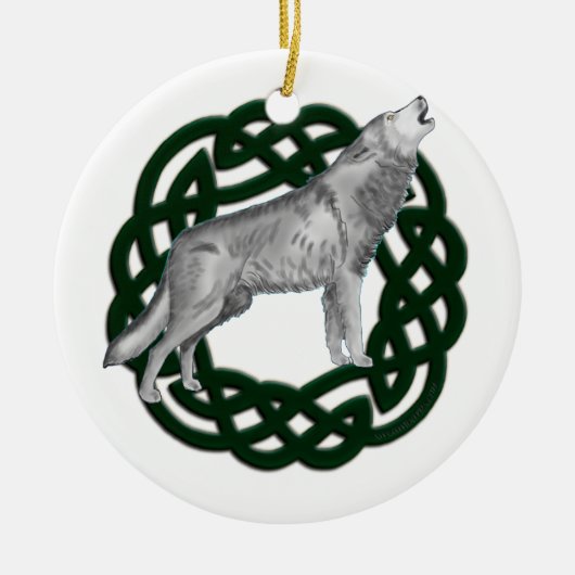 Celtic Wolf Keramisch Ornament (Voorkant)