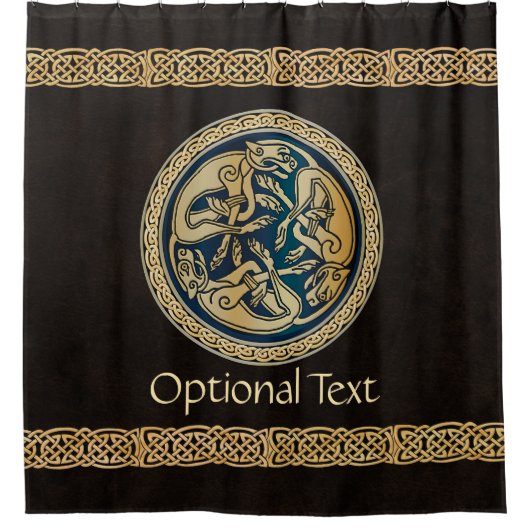 Celtic Wolf Knotwork Triad Douchegordijn (Voorkant)