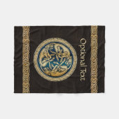 Celtic Wolf Knotwork Triad Fleece Deken (Voorkant (Horizontaal))