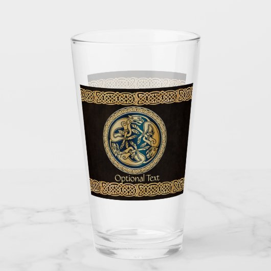 Celtic Wolf Knotwork Triad Glas (Voorkant)