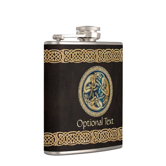 Celtic Wolf Knotwork Triad Heupfles (Rechts)