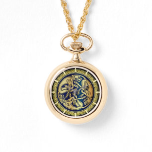 Celtic Wolf Knotwork Triad Horloge