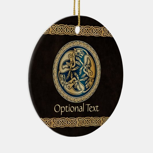 Celtic Wolf Knotwork Triad Keramisch Ornament (Rechts)