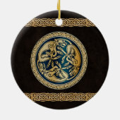 Celtic Wolf Knotwork Triad Keramisch Ornament (Achterkant)