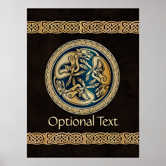 Celtic Wolf Knotwork Triad Poster (Voorkant)