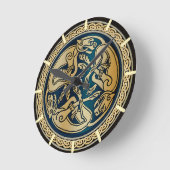 Celtic Wolf Knotwork Triad Ronde Klok (Hoek)