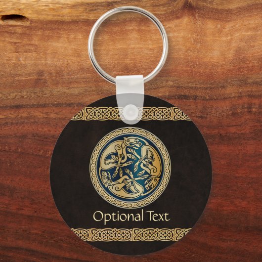 Celtic Wolf Knotwork Triad Sleutelhanger (Voorkant)