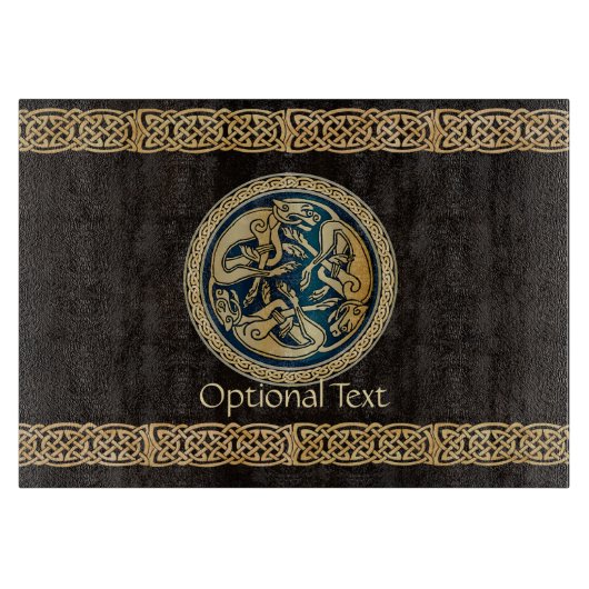 Celtic Wolf Knotwork Triad Snijplank (Voorkant)