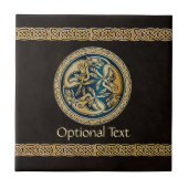 Celtic Wolf Knotwork Triad Tegeltje (Voorkant)