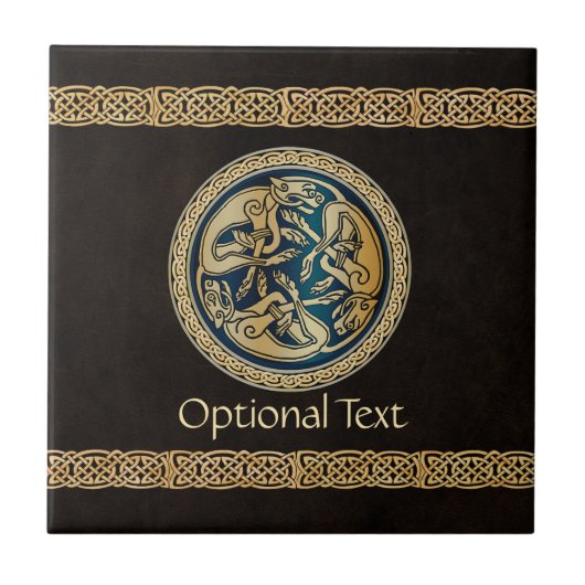 Celtic Wolf Knotwork Triad Tegeltje (Voorkant)