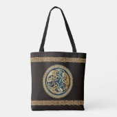 Celtic Wolf Knotwork Triad Tote Bag (Achterkant)