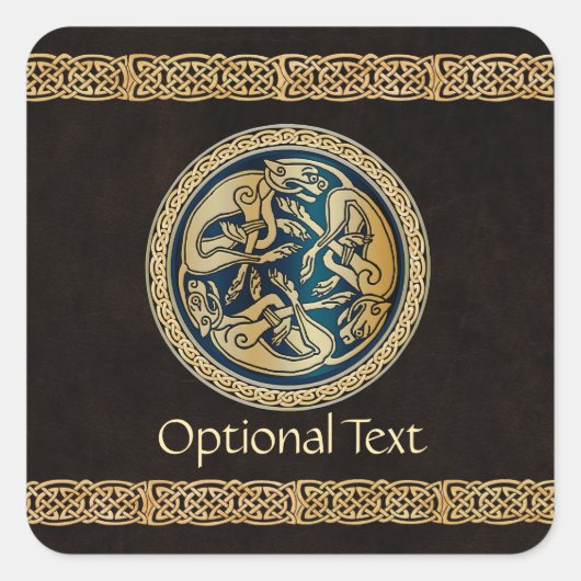 Celtic Wolf Knotwork Triad Vierkante Sticker (Voorkant)