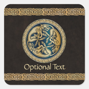Celtic Wolf Knotwork Triad Vierkante Sticker