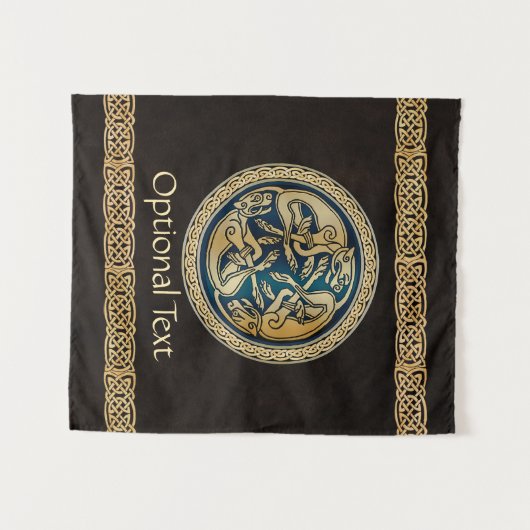 Celtic Wolf Knotwork Triad Wandkleed (Voorkant (horizontaal))