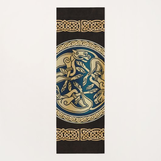 Celtic Wolf Knotwork Triad Yogamat (Achterkant)