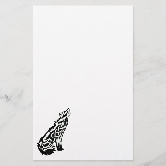 Celtic Wolf Stationery Briefpapier (Voorkant)