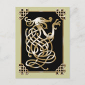 Celtic Wolf - Zwarte achtergrond Briefkaart (Voorkant)
