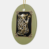 Celtic Wolf - Zwarte achtergrond Keramisch Ornament (Links)