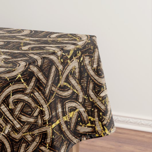 Celtic Wood Pattern met Gold Marble Tafelkleed (Voorbeeld)
