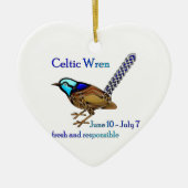 Celtic Wren Keramisch Ornament (Voorkant)
