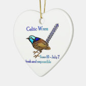 Celtic Wren Keramisch Ornament (Links)